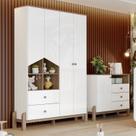 Conjunto Quarto de Bebê Guarda-roupa e Cômoda Ternura