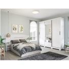 Conjunto Quarto de Casal 1 Guarda Roupa com Espelho Buzios 1 Cabeceira Extensível Mila