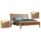 Conjunto Quarto de Casal Cama Queen 160cm e 2 Mesas de Cabeceira 2 Gavetas Unique
