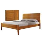 Conjunto Quarto de Casal Cama Queen Madeira Maciça e Cômoda 5 Gavetas com Sapateira Unique