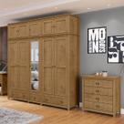 Conjunto Quarto: Guarda-Roupa 10 Portas, Cômoda 4 Gavetas Freijó Topázio Madeira Pinus - Finestra