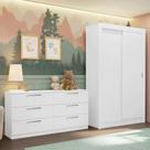 Conjunto Quarto Infantil com Guarda Roupa 2 Portas e Cômoda Madesa