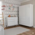 Conjunto Quarto Infantil com Guarda-roupa 3 Portas e Cômoda com Sapateira Melinda 100% Mdf