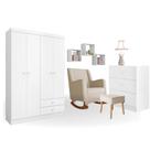 Conjunto Quarto Infantil Louise Branco C/Poltrona de Amamentação Áquila - AJL Móveis