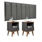 Conjunto Quarto Mesas De Cabeceira Pix 1,40 Onix/Freijo ENVIA SOMENTE 01 KIT
