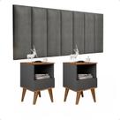 Conjunto Quarto Mesas De Cabeceira Pix 1,60 Onix/Freijo ENVIA SOMENTE 01 KIT