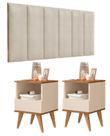 Conjunto Quarto Mesas De Cabeceira Pix Com Painel de Cabeceira De Cama 1,60 Off white/Freijó ENVIA SOMENTE 01 KIT