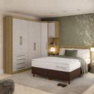Conjunto Quarto Queen Base Box e Colchão 6 Peças 6 Portas 5 Gavetas Paris Eucamóveis Conjunto Quarto Queen Base Box e Colchão 6 Peças 6 Portas 5 Gavetas Paris Eucamóveis