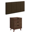 Conjunto Quarto Solteiro Cabeceira de Cama 0,90 cm + Mesa de Cabeceira Grecia Plus Conjunto Quarto Solteiro Cabeceira de Cama 0,90 cm + Mesa de Cabeceira Grecia Plus