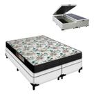 Conjunto Queen com Baú Colchão Veneza D33 24cm e Box Branco