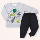 Conjunto Quentinho Moletom Infantil Blusa Estampada e Calça 1 a 3 Anos