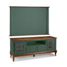 Conjunto Rack 60812 + Painel 50513 para Sala Pés Luiz XV 2 Gavetas 2 Portas e Nicho Linz Móveis