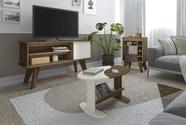 Conjunto Rack Artely Frank, Mesa De Centro Isis e Bar Drink Pinho com Off White