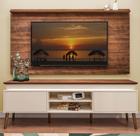 Conjunto Rack com LED Artely Lumina e Painel para TV Slim Off White com Pinho
