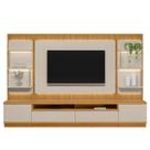 Conjunto Rack Com Painel Modulado Para Tv Até 70 E 2 Módulos Laterais Ripado Tauari-off White