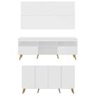 Conjunto Rack/painel /aparador Multimóveis Branco/natural