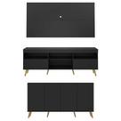 Conjunto Rack/painel /aparador Multimóveis Preto/natural