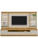 Conjunto Rack Painel e 2 Módulos Saint Paul - Tauari-Off White - EdeCasaMoveis