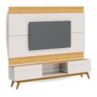 Conjunto Rack para Sala de Estar Retrô 2 Gavetas com Painel Estante Suspenso para TV de aé 56 Polegadas Classic 1.8 - Off/Nature