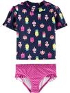Conjunto Rashguard Simple Joys da Carter's Girls Navy/Pink 3T