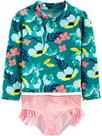 Conjunto Rashguard Simple Joys de Carter's Girls verde/rosa 4T