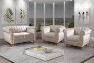 Conjunto Realeza Sofá com Poltronas Chesterfield Decoração