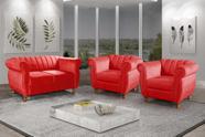 Conjunto Realeza Sofá com Poltronas Chesterfield Decoração