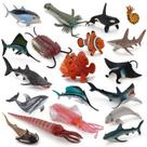 Conjunto realista de figuras de animais marinhos em PVC, 19 unidades