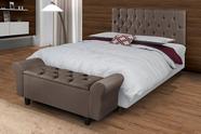 Conjunto Recamier Baú Cabeceira Cama Lara 160 cm Sapateira Puff Closet Nicho Organizador Decoração Banco Elegante Brinquedo Calçadeira Roupas Enxoval
