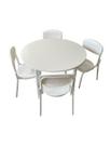 Conjunto Redondo Infantil Alt.: 52cm c/ 4 Cadeiras Abc Branco