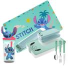 Conjunto Refeição Infantil Stitch Disney 9 Peças Estojo, Potes, Talheres, Copo 3D e Jogo Americano Conjunto Refeição Infantil Stitch Disney 9 Peças Estojo, Potes, Talheres, Copo 3D e Jogo Americano