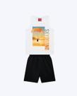 Conjunto Regata e Bermuda Moletom Infantil Masculino Kyly 1001368 Conjunto Regata e Bermuda Moletom Infantil Masculino Kyly 1001368