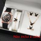 conjunto relogio feminino quartz e joia