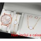 conjunto relogio feminino quartz e joia