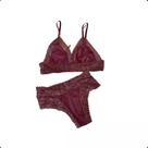 Conjunto Renda Top E Tanga Premium