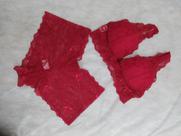 Conjunto renda vermelho