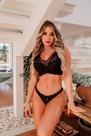 conjunto rendado croppd preto