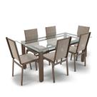 Conjunto Retangular 6 Cadeiras Área Gourmet Alumínio Marrom Conjunto Retangular 6 Cadeiras Área Gourmet Alumínio Marrom