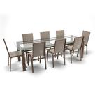 Conjunto Retangular 8 Cadeiras Área Gourmet Alumínio Marrom Conjunto Retangular 8 Cadeiras Área Gourmet Alumínio Marrom
