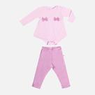 Conjunto Ribana Canelada Body E Calça Bebê Menina Have Fun 29557 Rosa