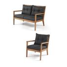 Conjunto Rio Poltrona + Sofa Estofado Preto - 60505 Conjunto Rio Poltrona + Sofa Estofado Preto - 60505