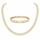 Conjunto Riviera Colar Choker E Pulseira Brilhantes Ouro 18k