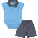 Conjunto Rolu body Polo meia malha e bermuda sarja 94151 Conjunto Rolu body Polo meia malha e bermuda sarja 94151