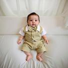 Conjunto Roupa de Batizado Bebê Menino Samuel Kit 4 Peças