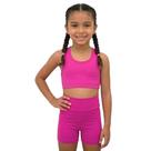 Conjunto Roupa de Treino Infantil Menina Feminina Kids Ginastica Cintura Alta