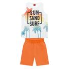 Conjunto Roupa Infantil Menino Regata Em Algodão + Bermuda Moda Praia Sun Sand Surf Leve Conjunto Roupa Infantil Menino Regata Em Algodão + Bermuda Moda Praia Sun Sand Surf Leve