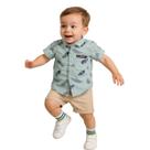 Conjunto Roupa Mauricinho Infantil Temático Menino Verde