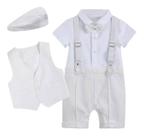 Conjunto Roupa Menino Bebê Batizado Casamento Festa + Boina