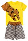 Conjunto Roupa Menino Infantil Menino Verão Tigre Kangulu Rosa Azul Kids Algodão Premium Conjunto Roupa Menino Infantil Menino Verão Tigre Kangulu Rosa Azul Kids Algodão Premium
