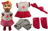 Conjunto Roupinha E Acessórios Para Boneca Bebê Little Mommy Mattel Blusa Calça Tiara Meias - Pupee Conjunto Roupinha E Acessórios Para Boneca Bebê Little Mommy Mattel Blusa Calça Tiara Meias - Pupee